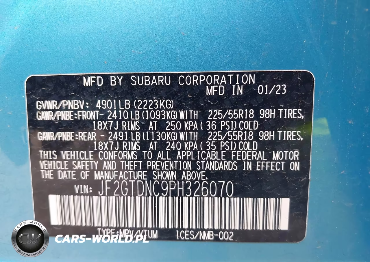 2023 Subaru Crosstrek Hybrid VIN:JF2GTDNC9PH326070 - 9