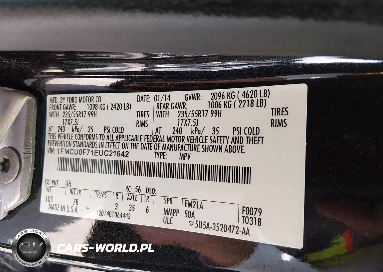 2014 Ford Escape S VIN:1FMCU0F71EUC21642 - 9