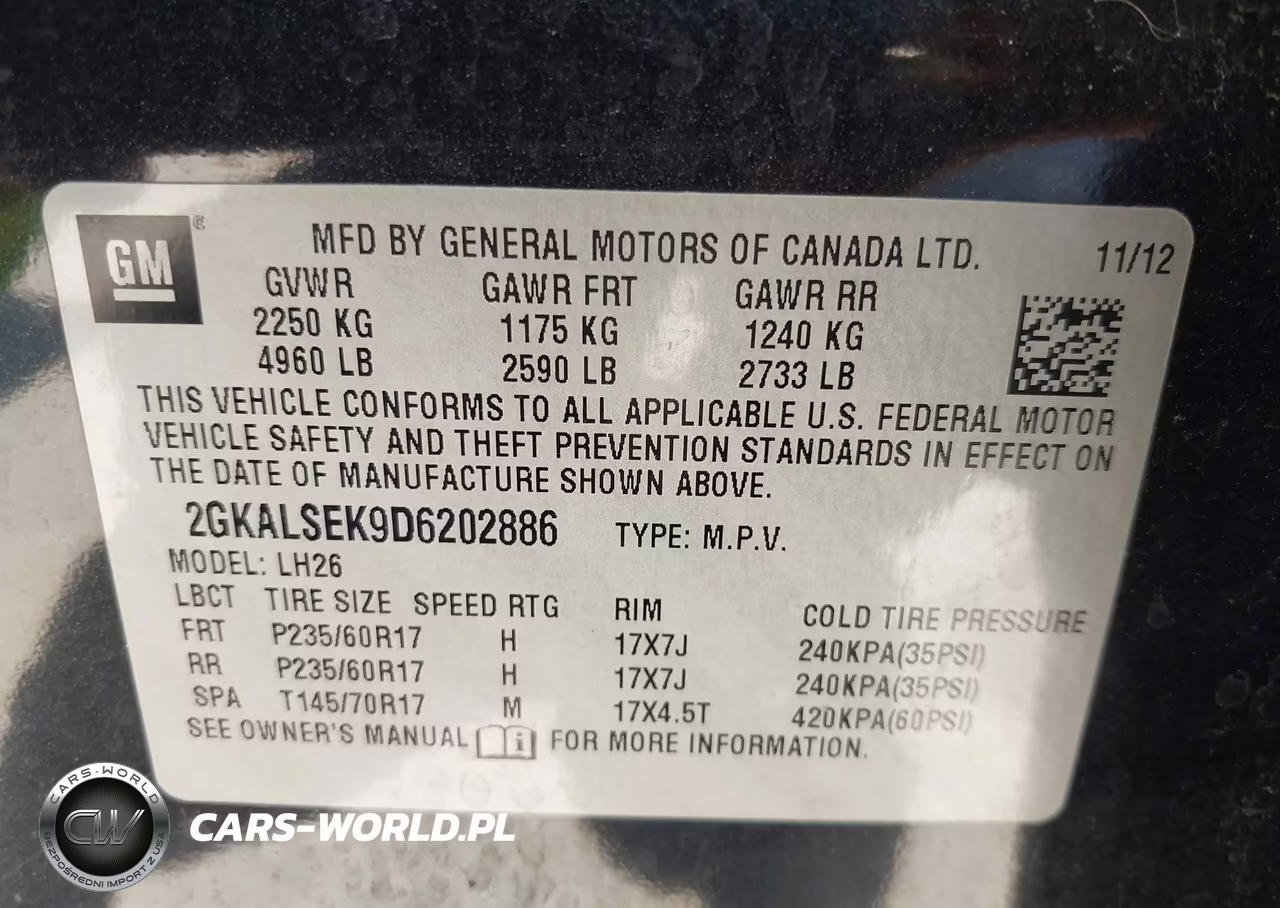 2013 GMC Terrain Sle-2 VIN:2GKALSEK9D6202886 - 9
