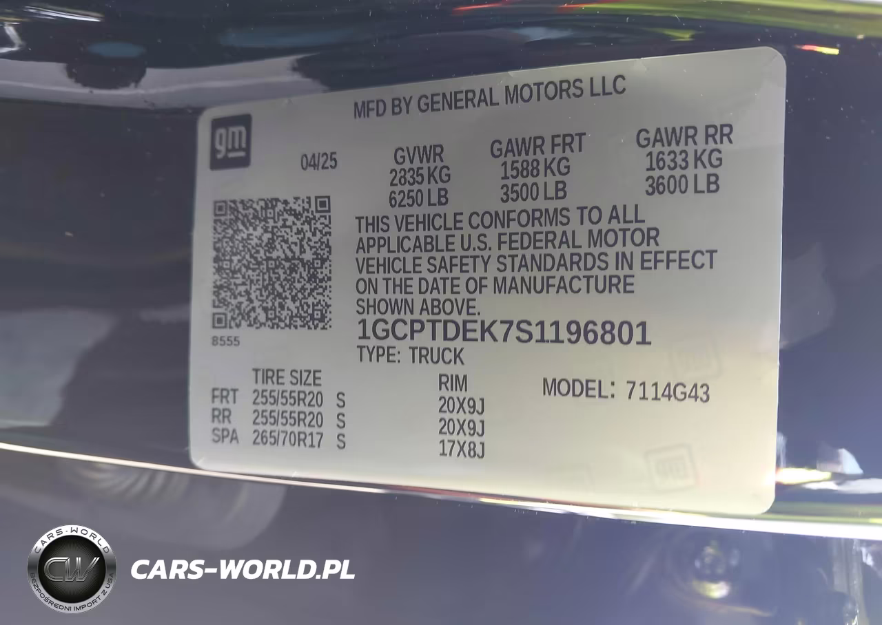 2025 Chevrolet Colorado 4Wd Z71 VIN:1GCPTDEK7S1196801 - 9