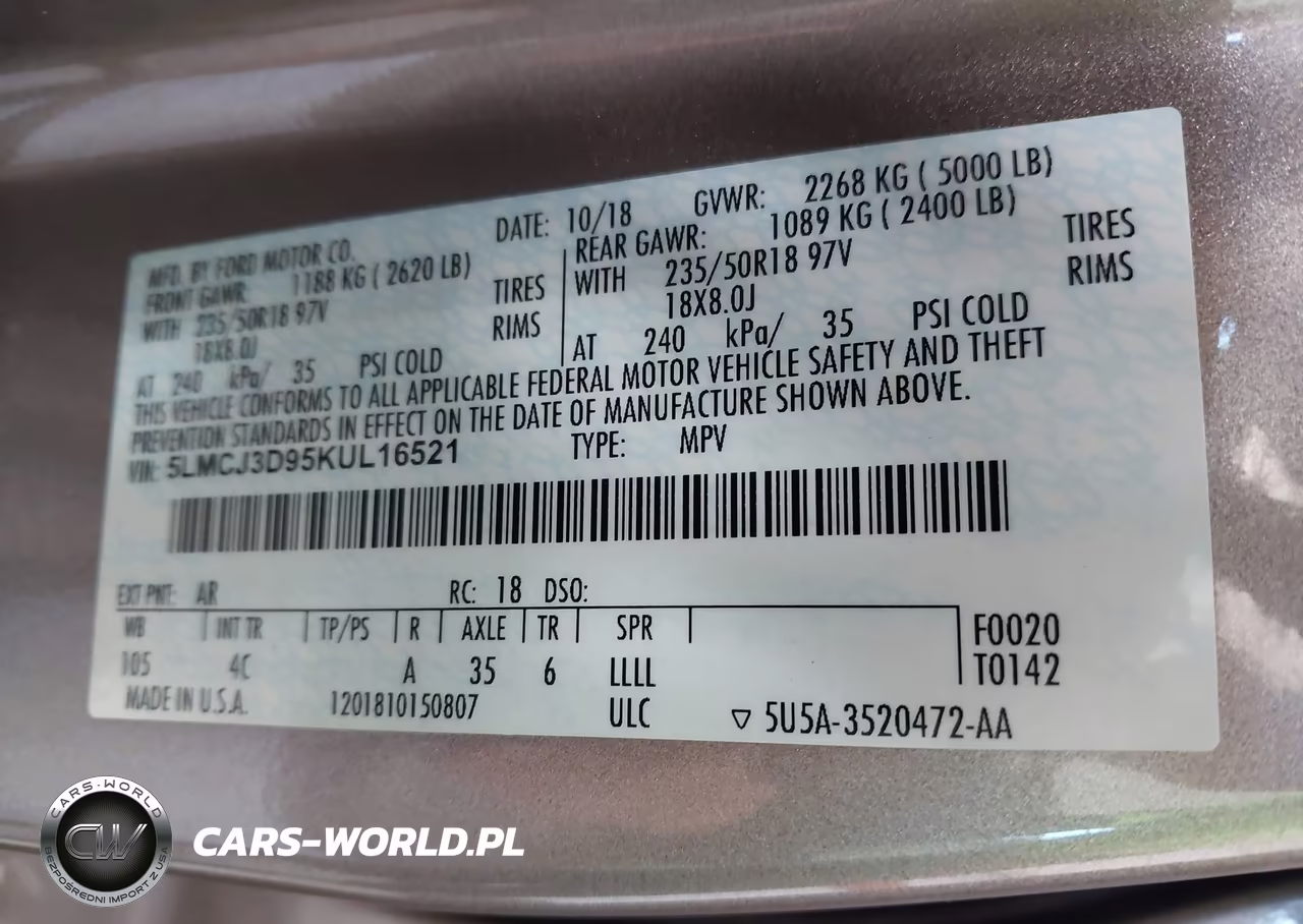 2019 Lincoln Mkc Reserve VIN:5LMCJ3D95KUL16521 - 9