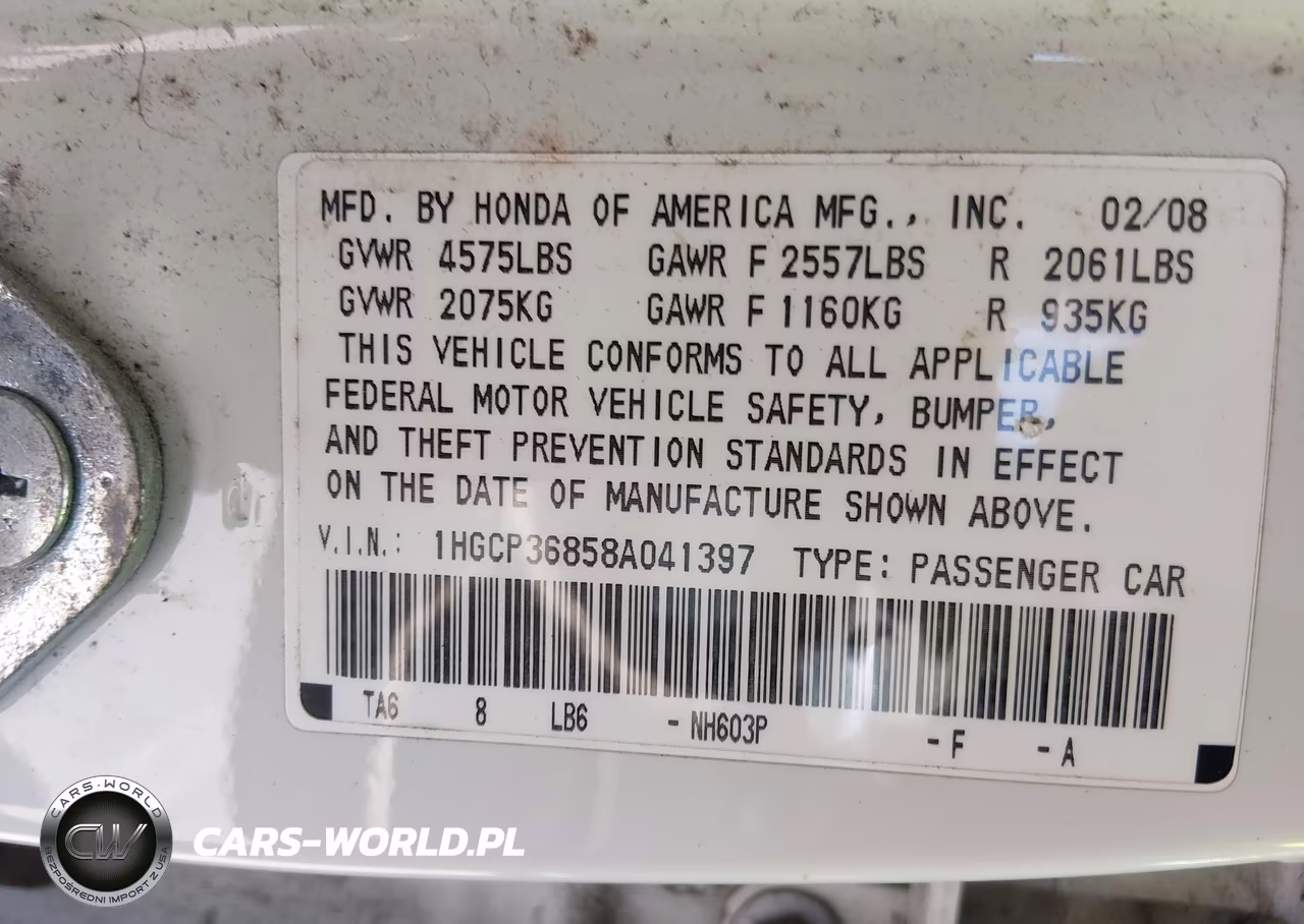 2008 Honda Accord 3.5 Ex-L VIN:1HGCP36858A041397 - 9