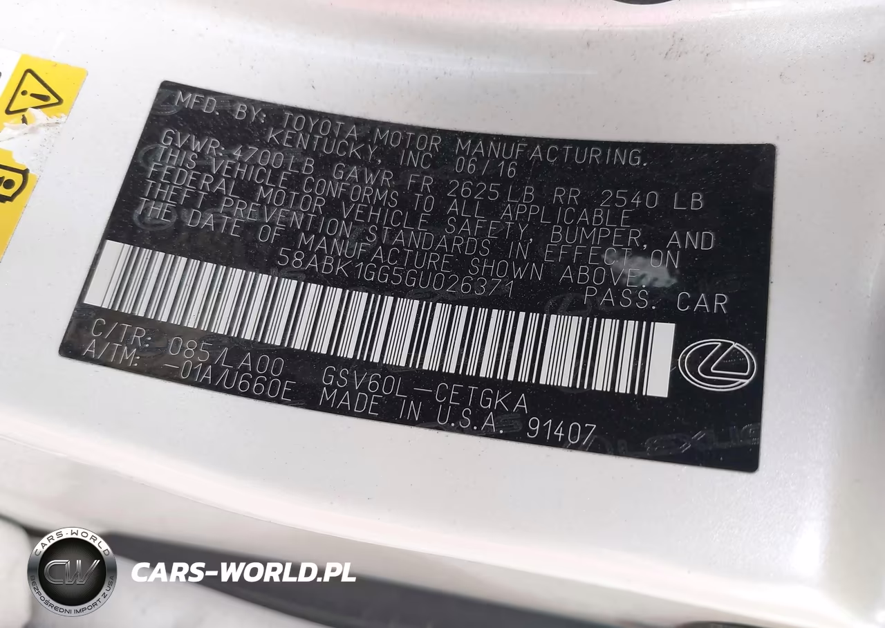 2016 Lexus Es 350 VIN:58ABK1GG5GU026371 - 9