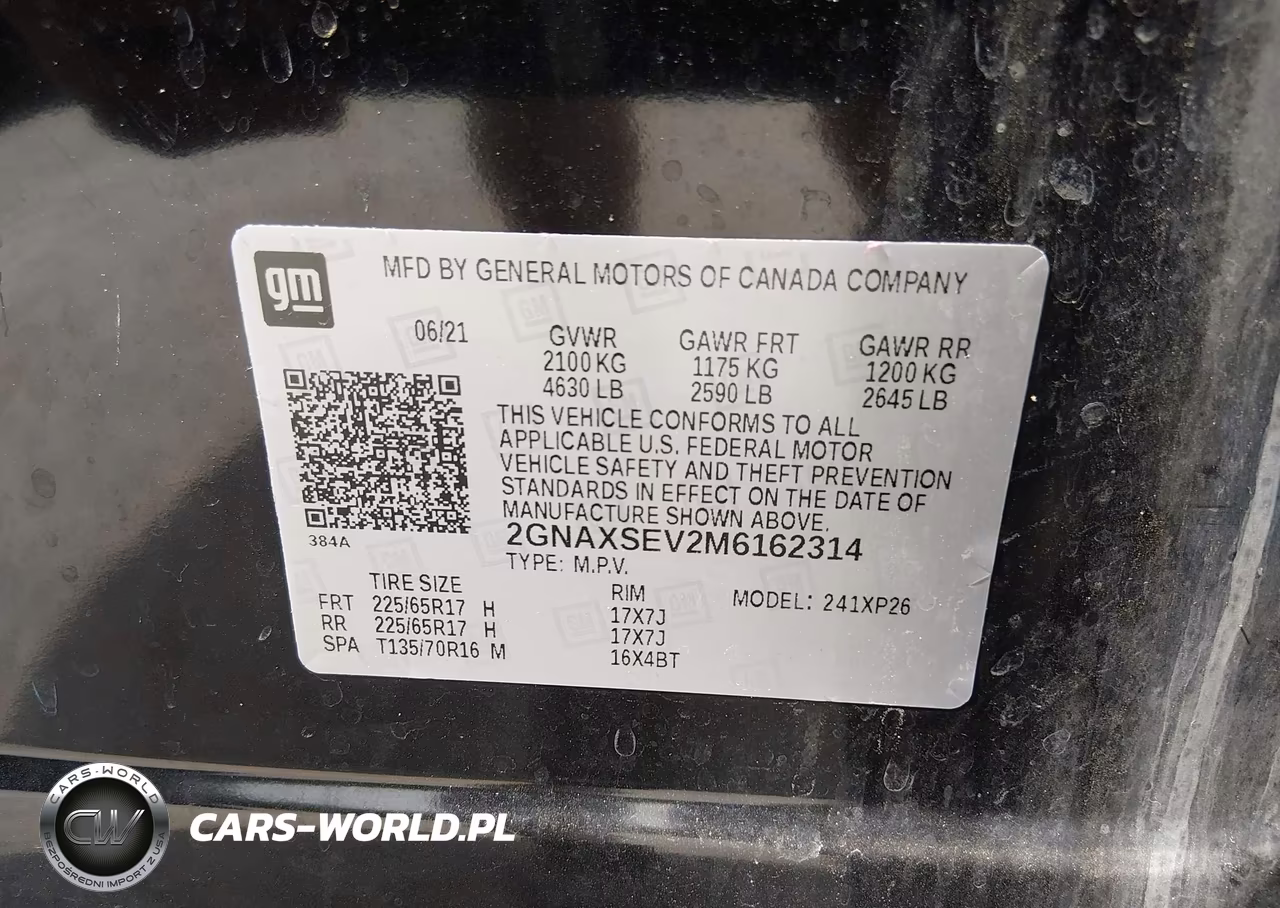 2021 Chevrolet Equinox Awd Ls VIN:2GNAXSEV2M6162314 - 9