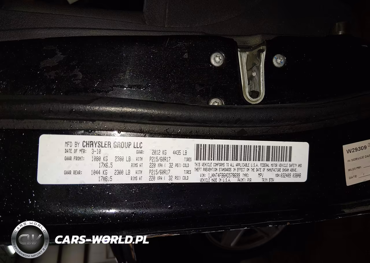 2010 Jeep Compass Sport VIN:1J4NT4FB6AD578699 - 9