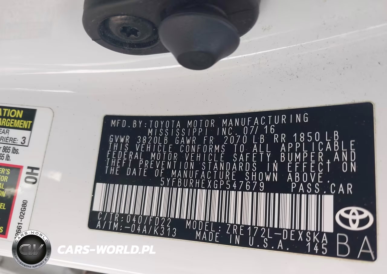 2016 Toyota Corolla S Plus VIN:5YFBURHEXGP547679 - 9