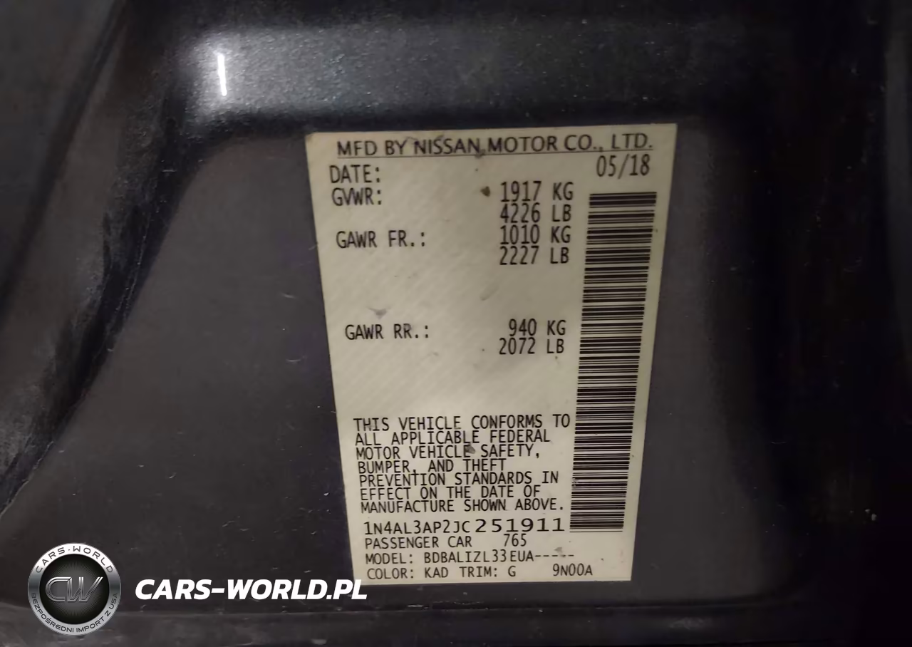 2018 Nissan Altima 2.5 Sv VIN:1N4AL3AP2JC251911 - 9