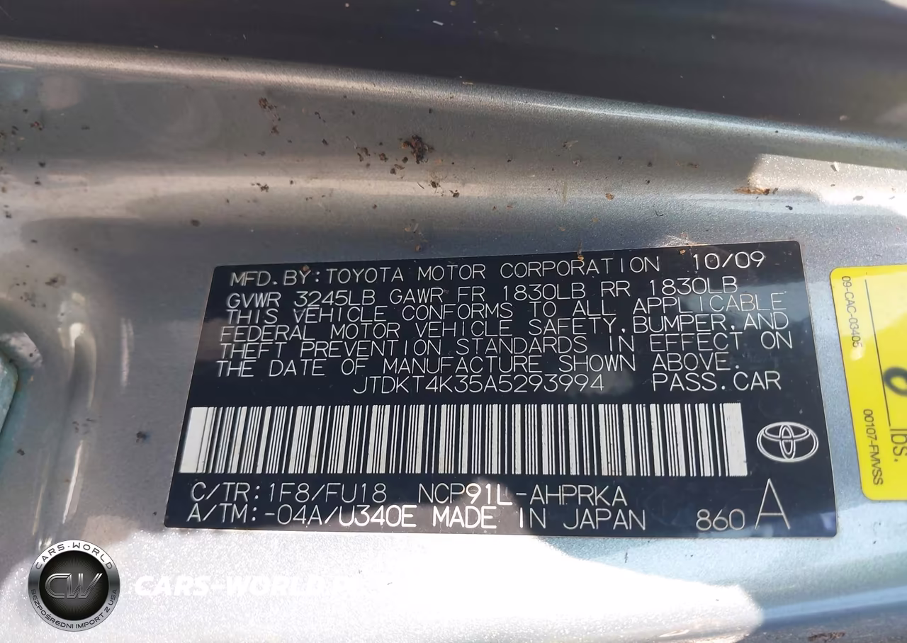 2010 Toyota Yaris VIN:JTDKT4K35A5293994 - 9