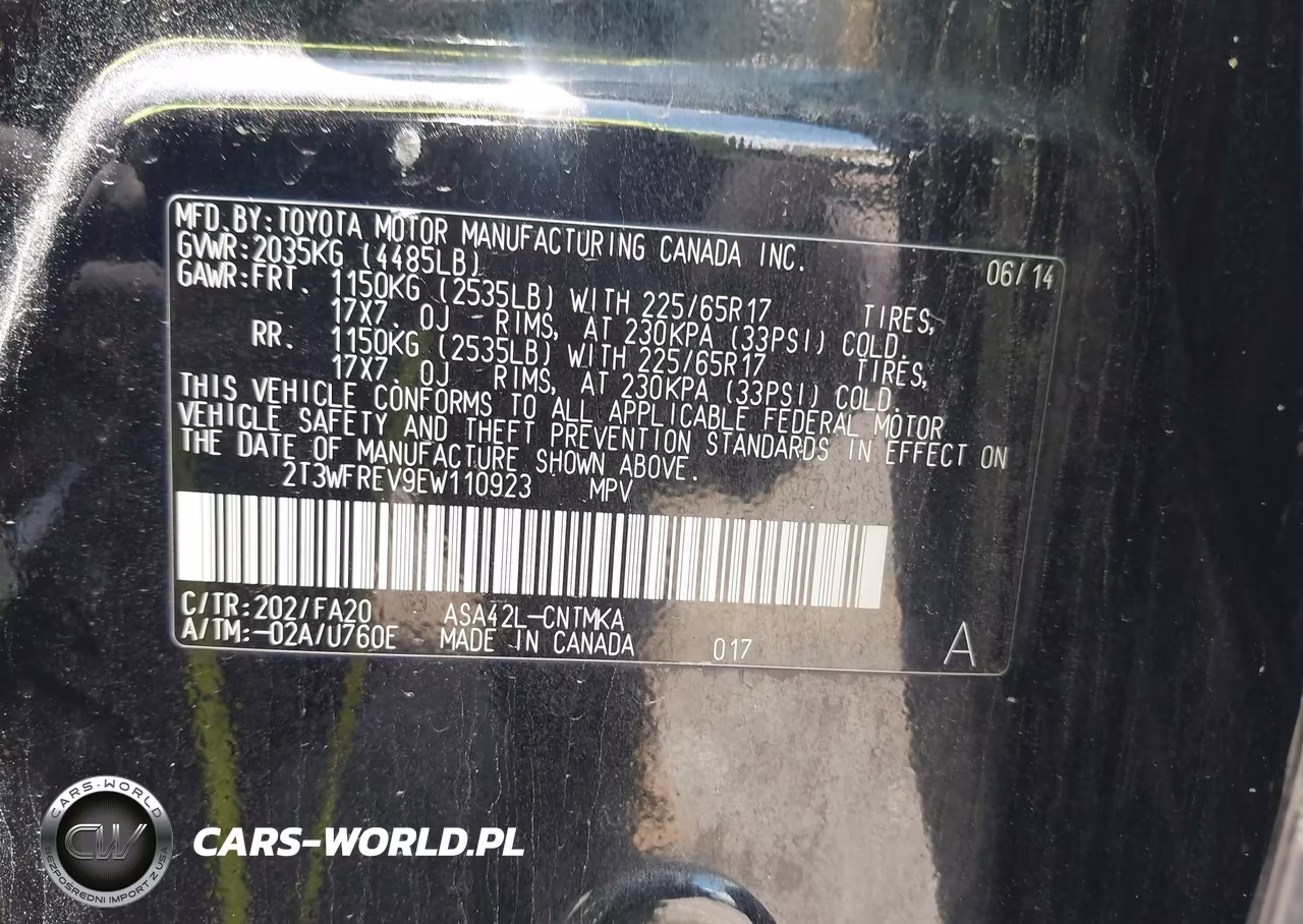 2014 Toyota Rav4 Xle VIN:2T3WFREV9EW110923 - 9