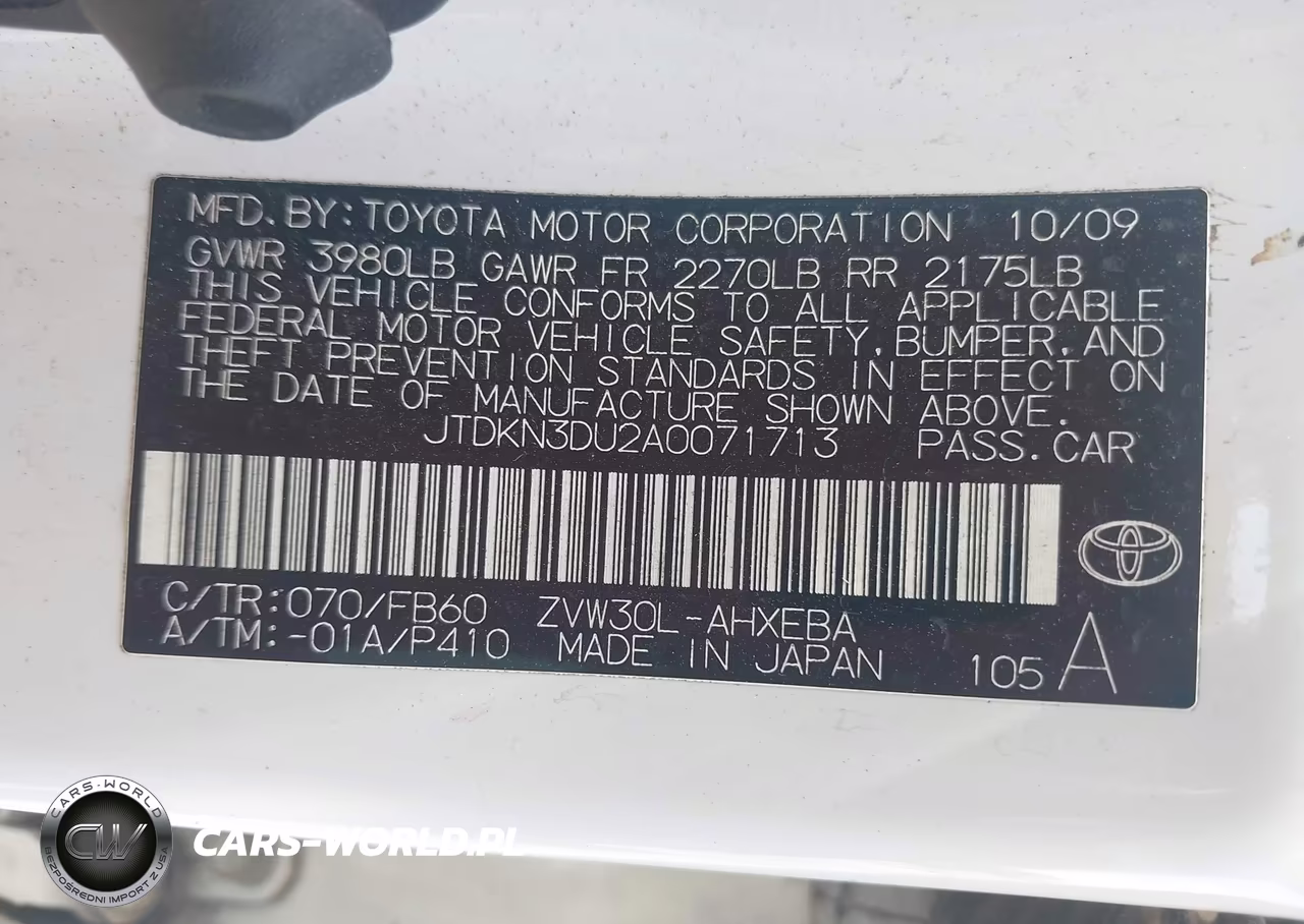 2010 Toyota Prius Iii VIN:JTDKN3DU2A0071713 - 9