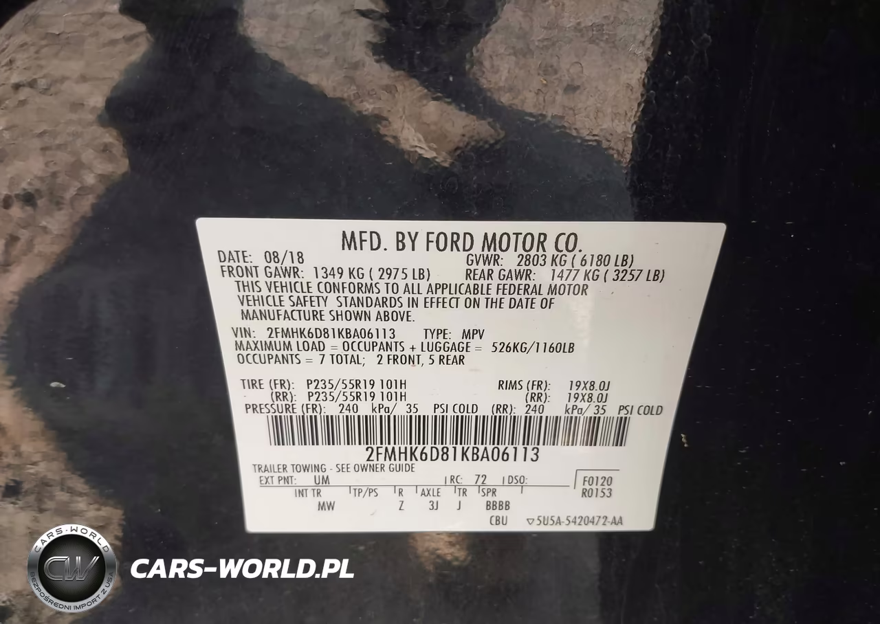 2019 Ford Flex Limited VIN:2FMHK6D81KBA06113 - 9
