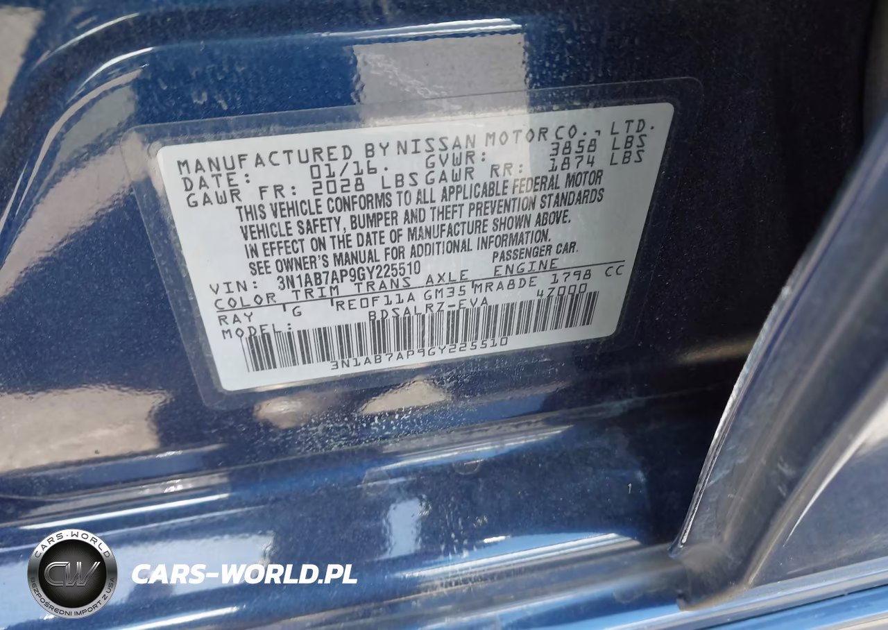 2016 Nissan Sentra Sr VIN:3N1AB7AP9GY225510 - 9
