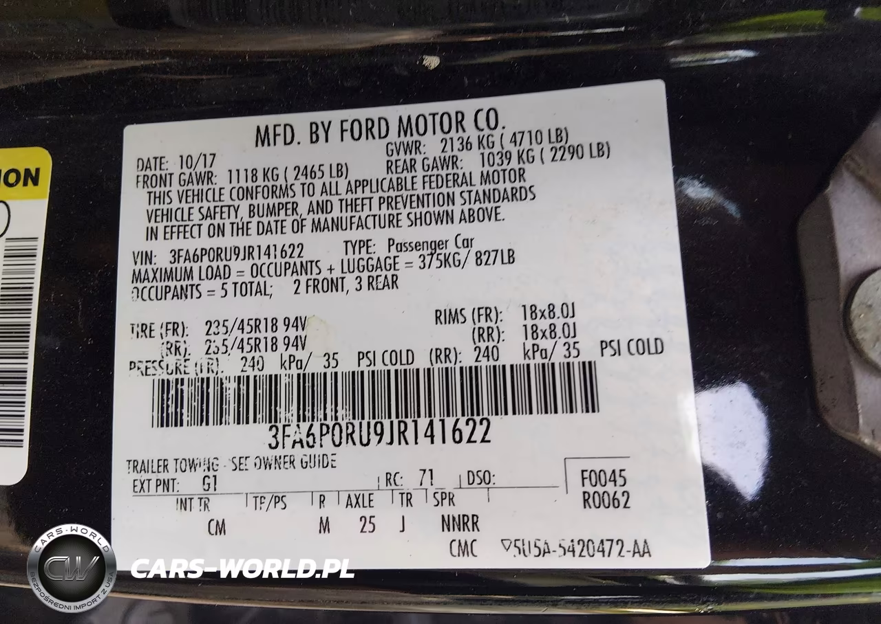 2018 Ford Fusion Hybrid Platinum-Titanium VIN:3FA6P0RU9JR141622 - 9