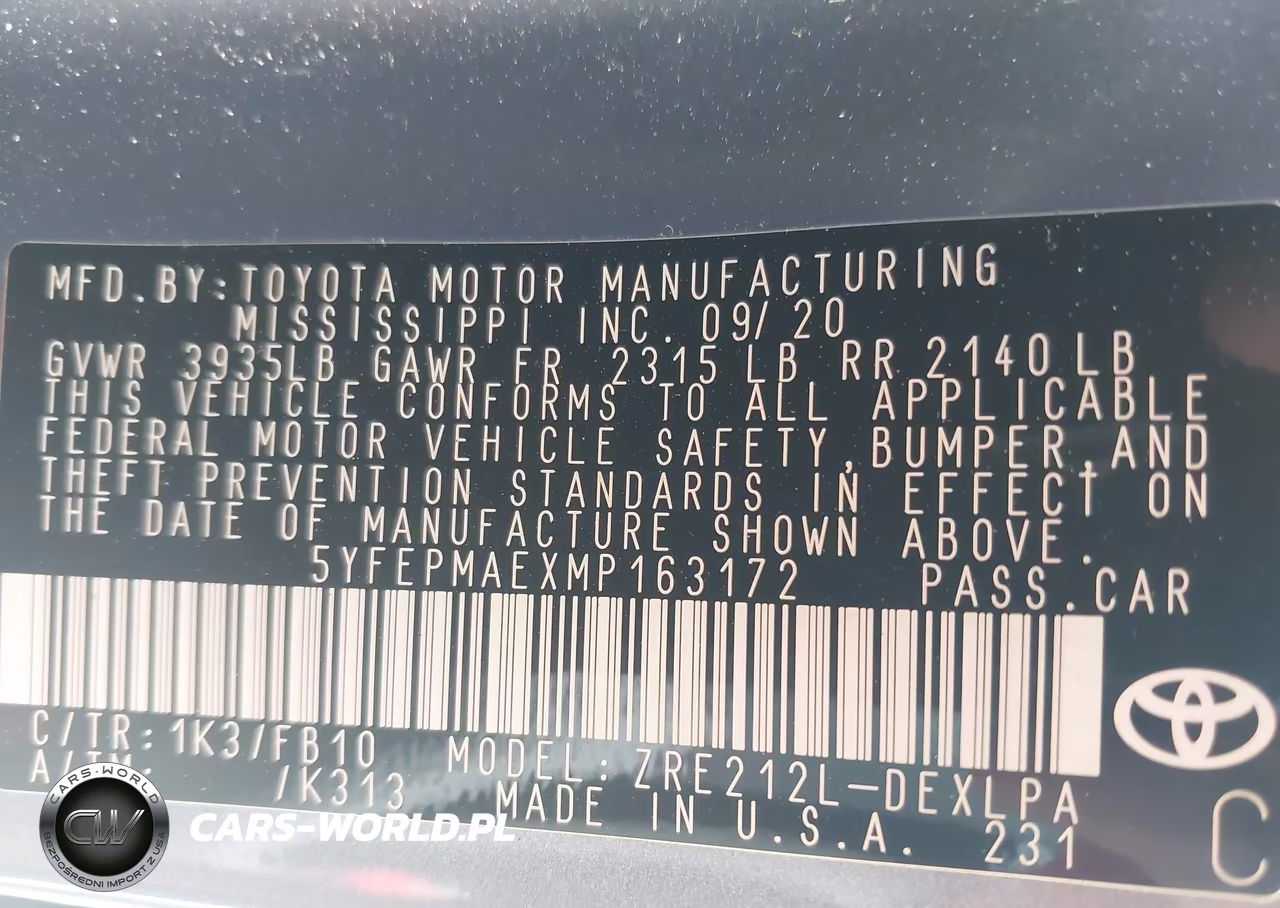 2021 Toyota Corolla Le VIN:5YFEPMAEXMP163172 - 9