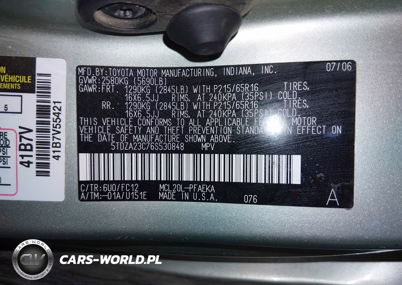2006 Toyota Sienna Le VIN:5TDZA23C76S530848 - 9