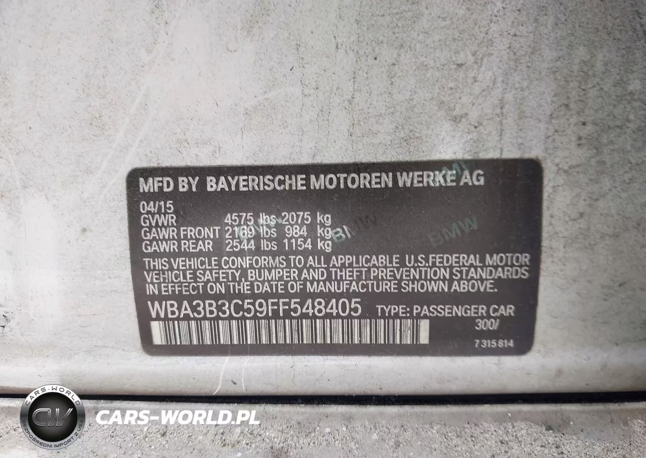 2015 BMW 328I xDrive VIN:WBA3B3C59FF548405 - 9