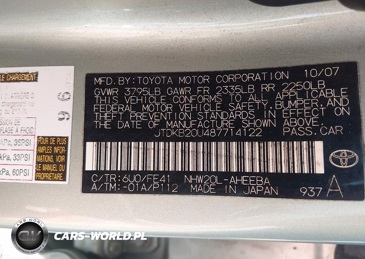 2008 Toyota Prius Touring VIN:JTDKB20U487714122 - 9