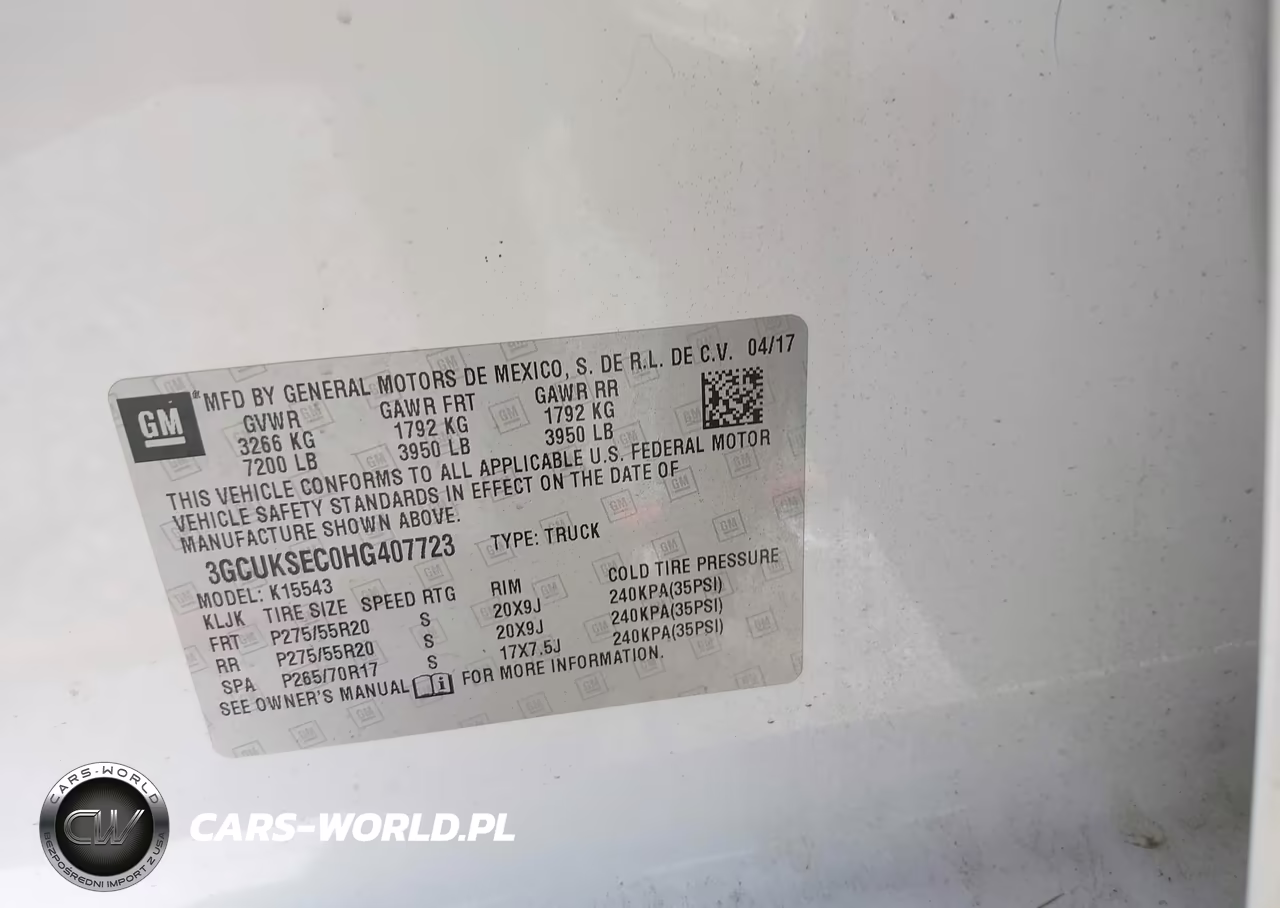 2017 Chevrolet Silverado 1500 Ltz VIN:3GCUKSEC0HG407723 - 9