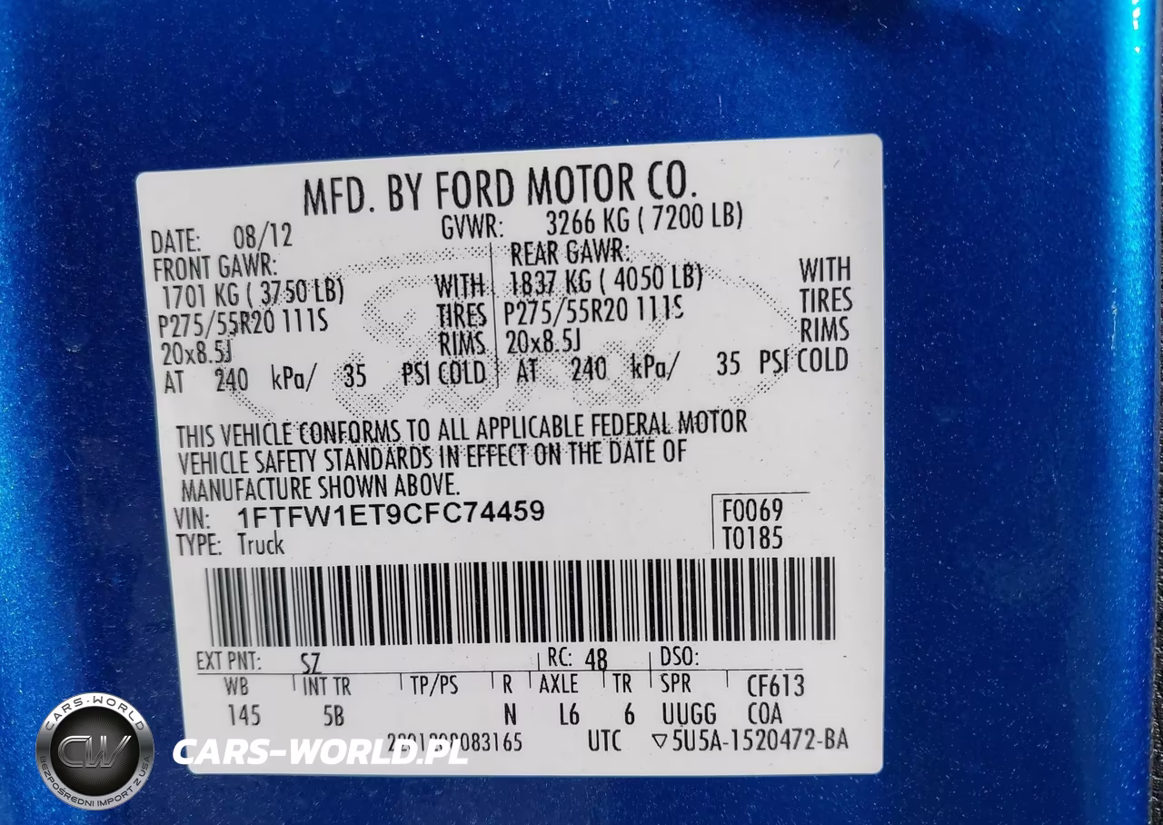 2012 Ford F-150 Fx4-King Ranch-Lariat-Platinum-Xl-Xlt VIN:1FTFW1ET9CFC74459 - 9