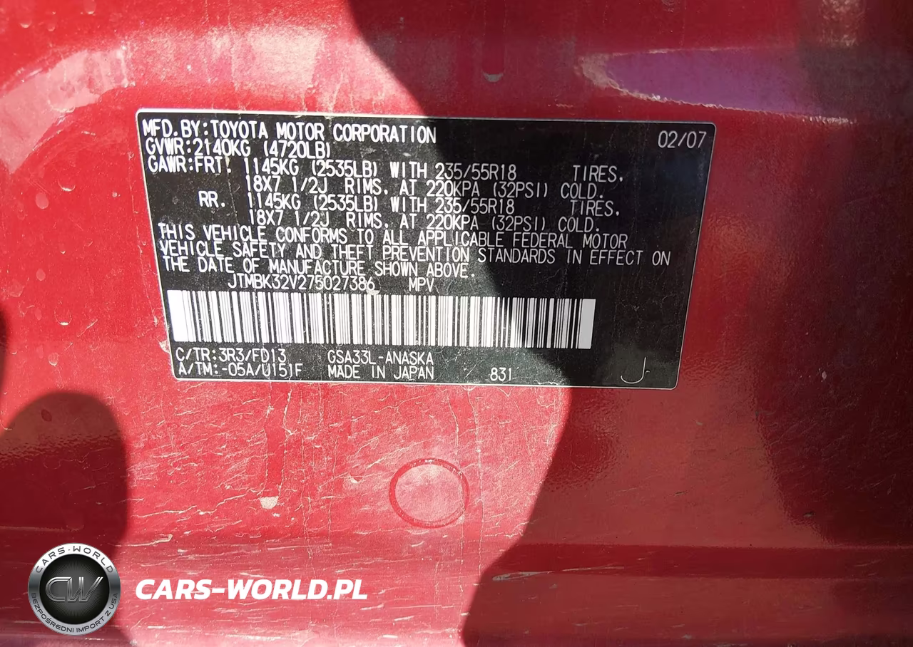 2007 Toyota Rav4 Sport VIN:JTMBK32V275027386 - 9