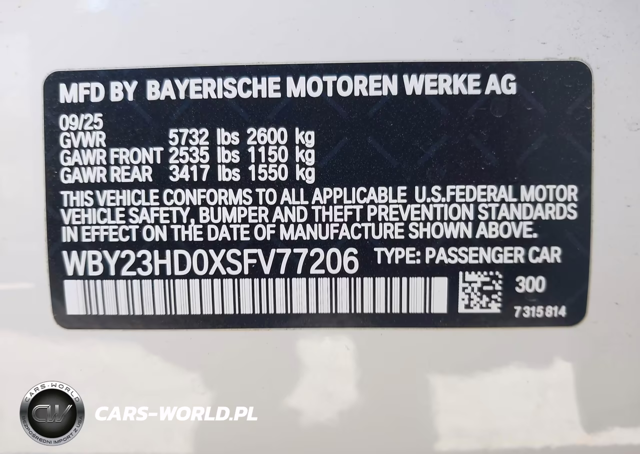 2025 BMW I4 Gran Coupe Edrive40 VIN:WBY23HD0XSFV77206 - 9