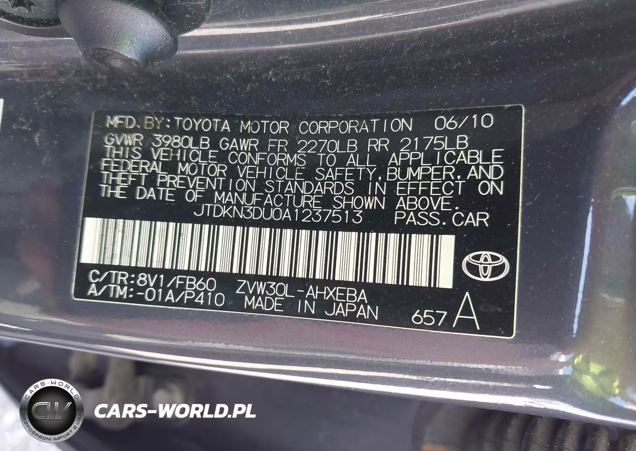 2010 Toyota Prius VIN:JTDKN3DU0A1237513 - 9