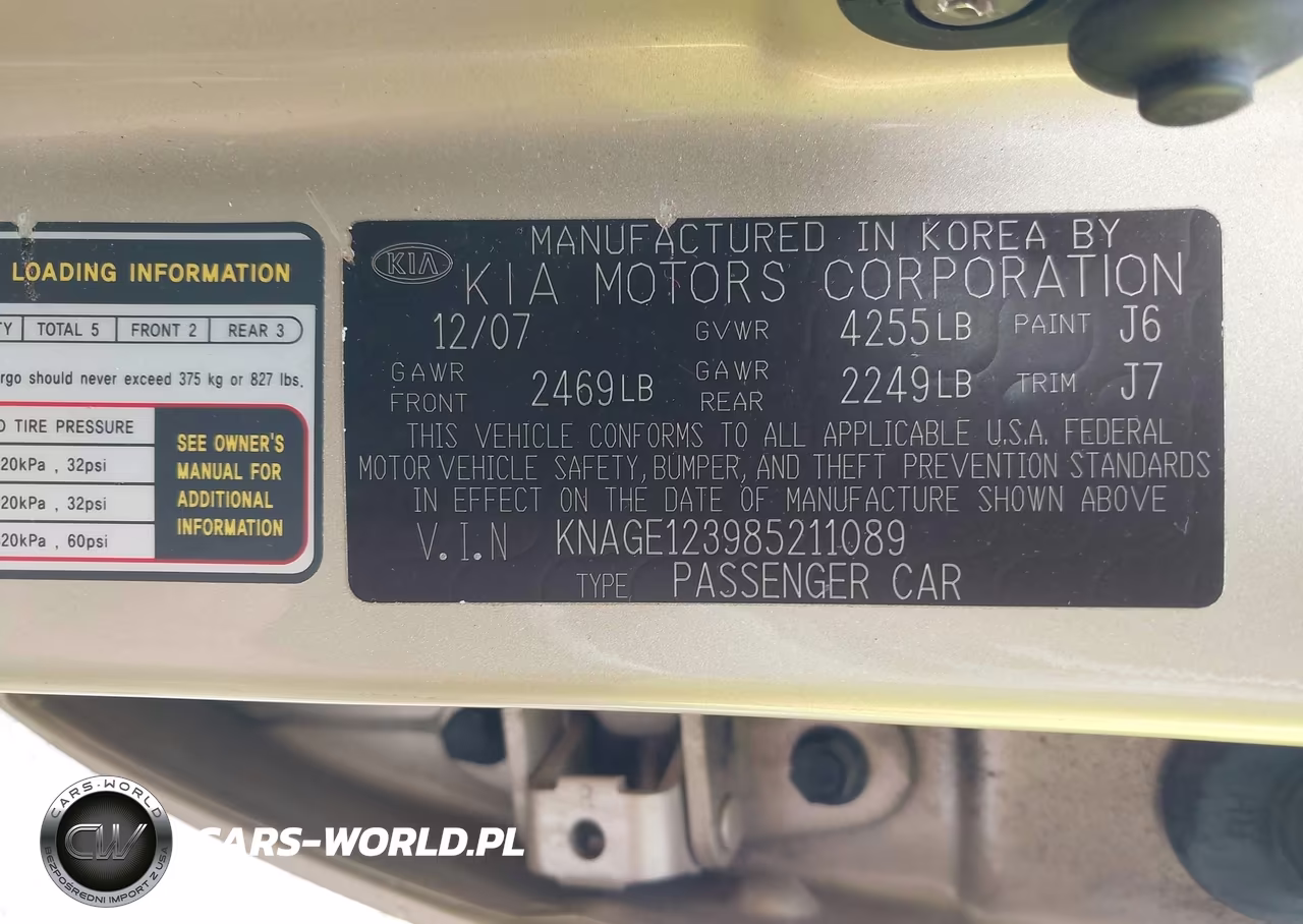 2008 Kia Optima Lx VIN:KNAGE123985211089 - 9