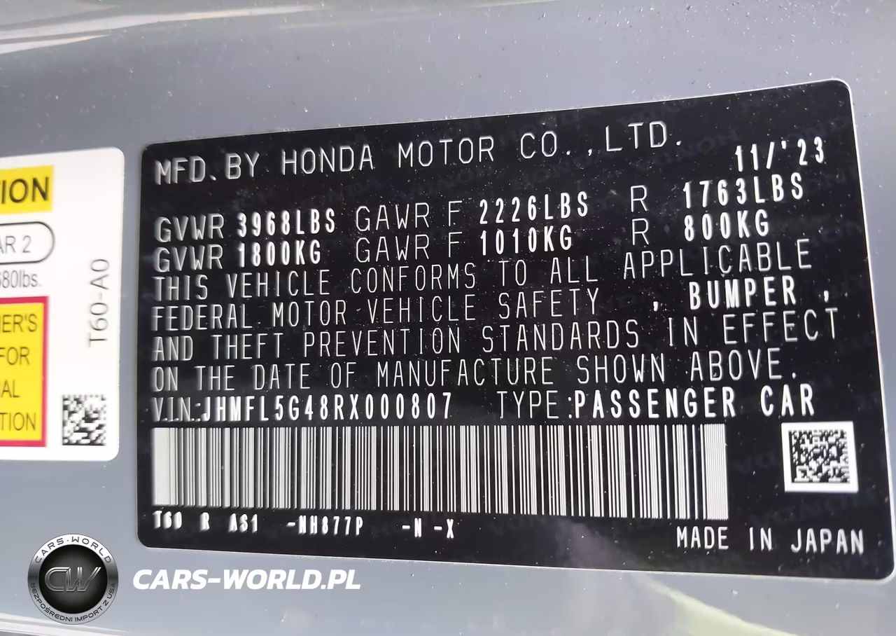 2024 Honda Civic Type R VIN:JHMFL5G48RX000807 - 9