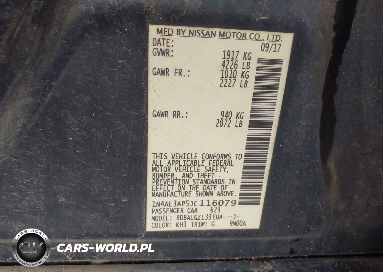 2018 Nissan Altima 2.5 S VIN:1N4AL3AP5JC116079 - 9