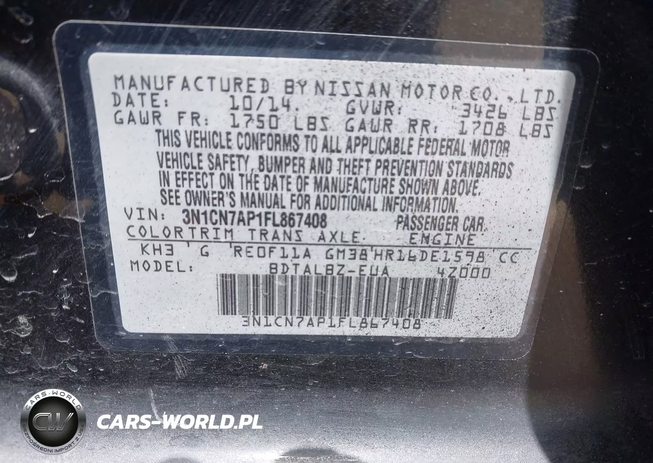2015 Nissan Versa 1.6 Sv VIN:3N1CN7AP1FL867408 - 9