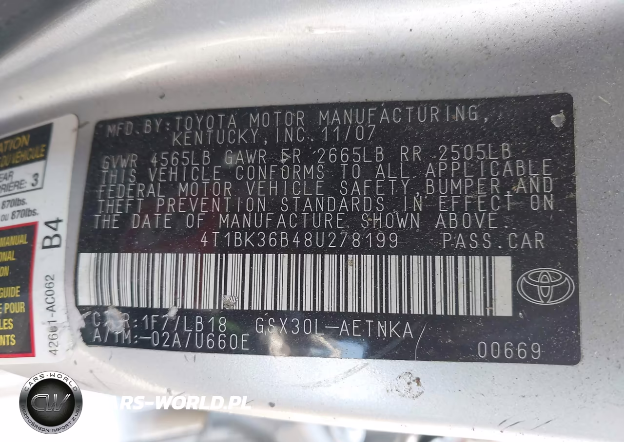 2008 Toyota Avalon Touring VIN:4T1BK36B48U278199 - 9