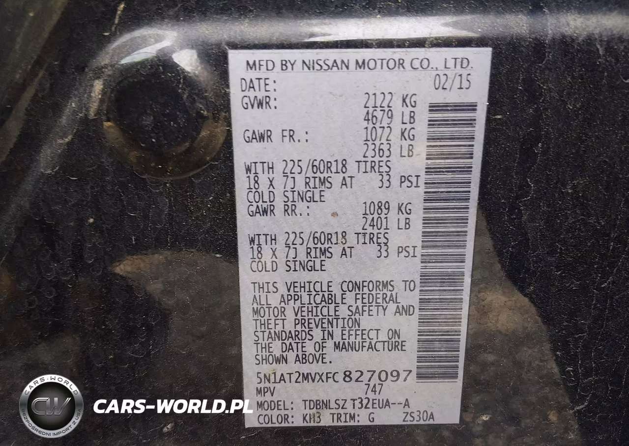 2015 Nissan Rogue Sl VIN:5N1AT2MVXFC827097 - 9