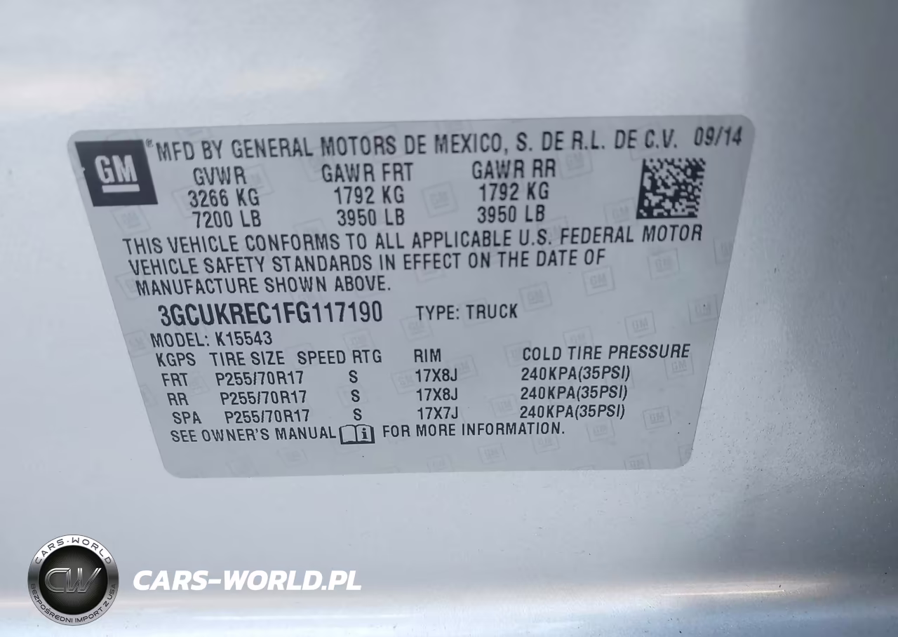 2015 Chevrolet Silverado 1500 Lt VIN:3GCUKREC1FG117190 - 9