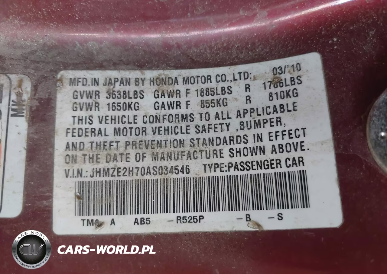 2010 Honda Insight Ex VIN:JHMZE2H70AS034546 - 9
