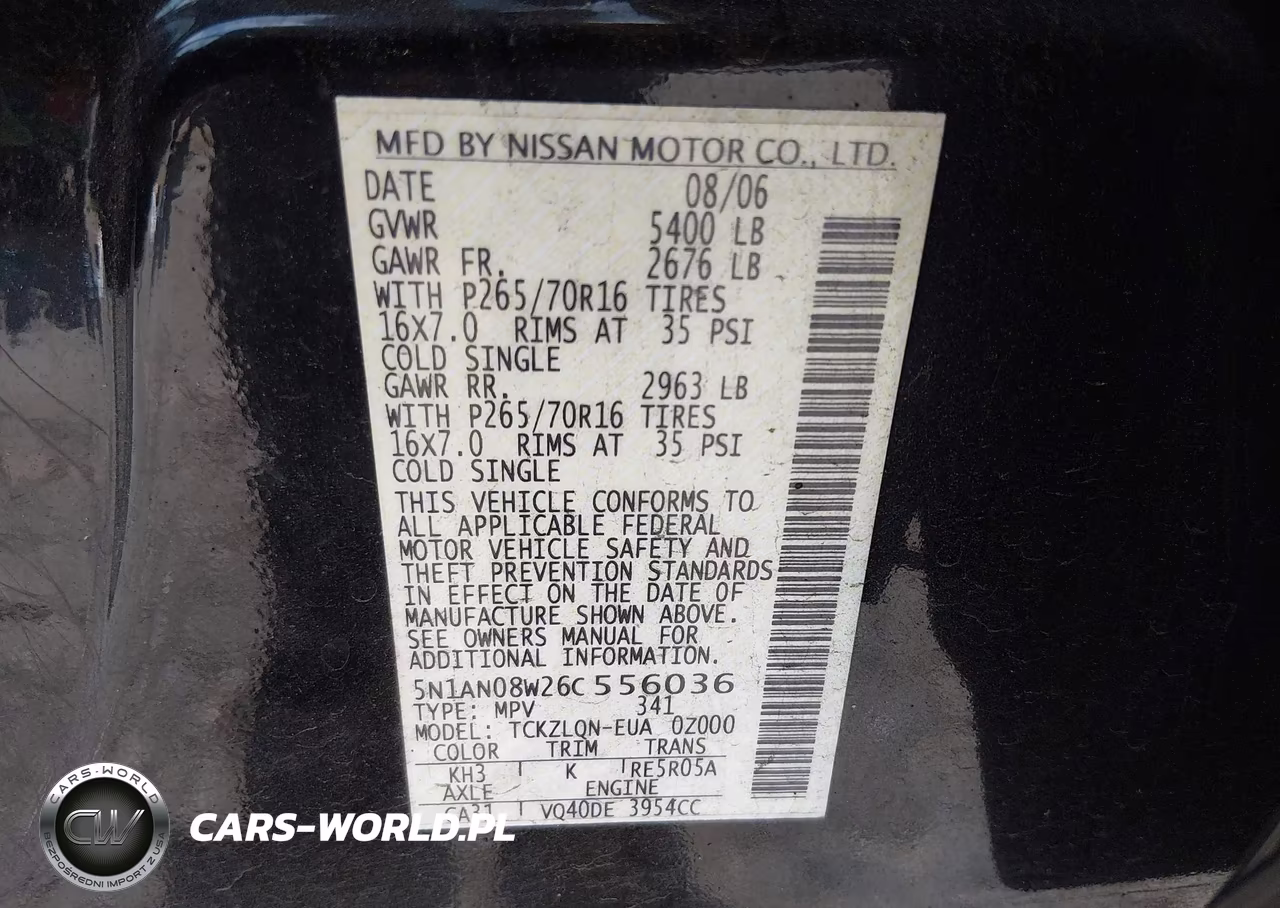 2006 Nissan Xterra X VIN:5N1AN08W26C556036 - 9
