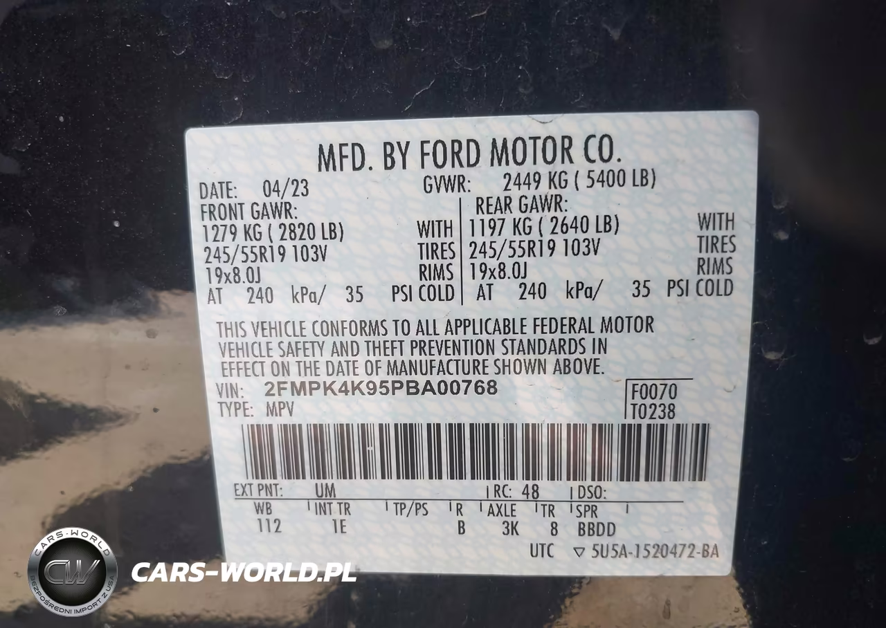 2023 Ford Edge Titanium VIN:2FMPK4K95PBA00768 - 9