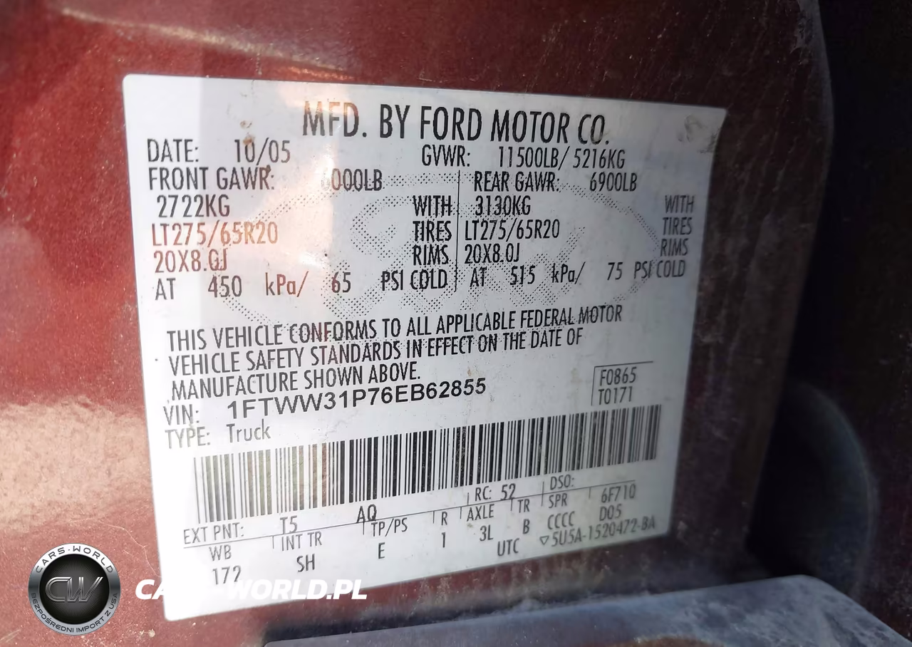 2006 Ford F-350 Lariat-Xl-Xlt VIN:1FTWW31P76EB62855 - 8