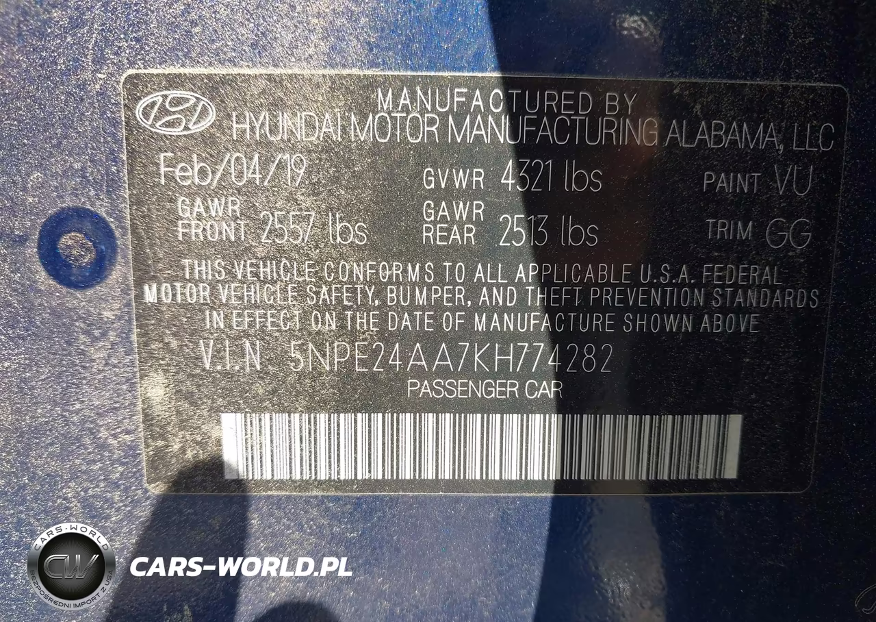 2019 Hyundai Sonata Eco VIN:5NPE24AA7KH774282 - 9