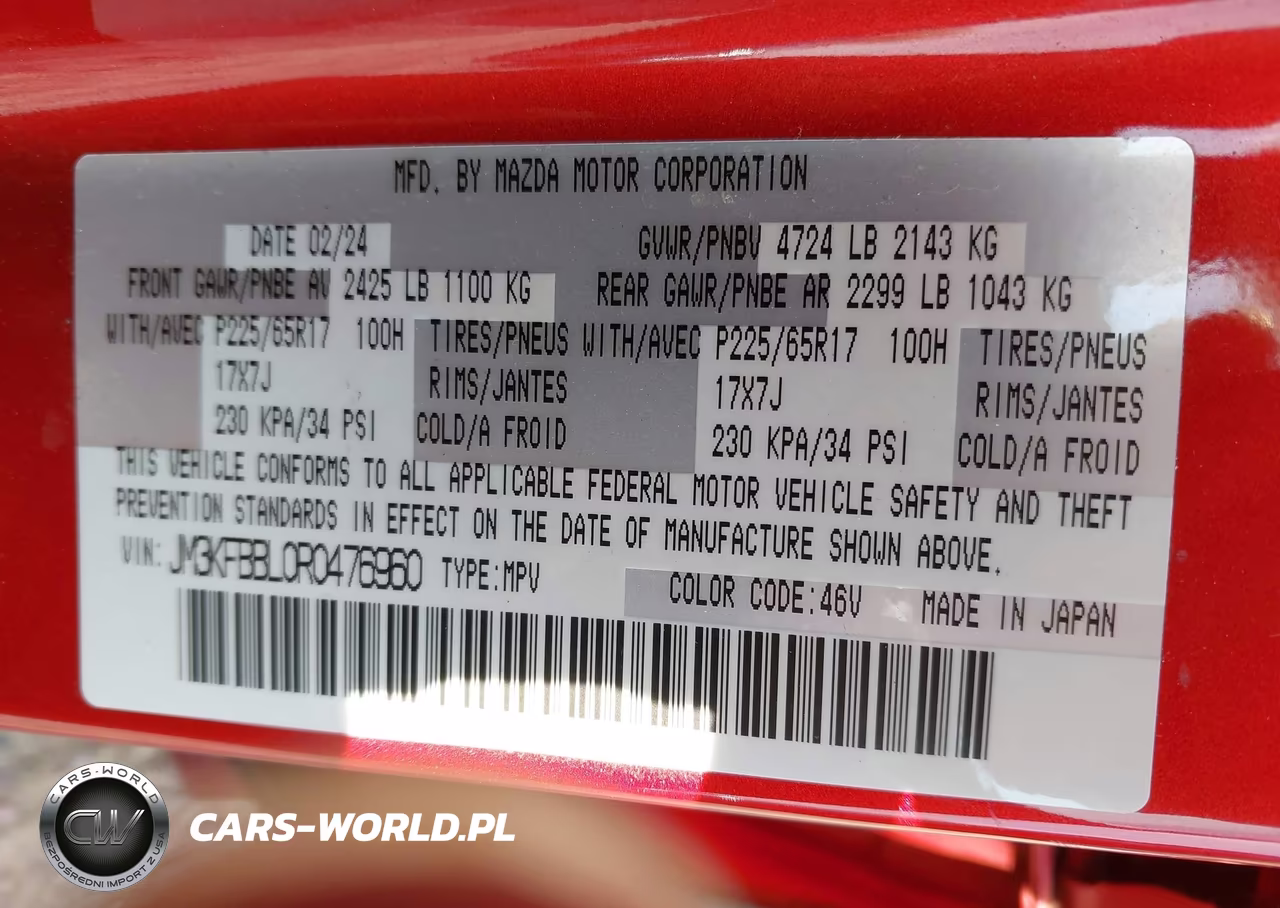 2024 Mazda Cx-5 2.5 S Select VIN:JM3KFBBL0R0476960 - 9