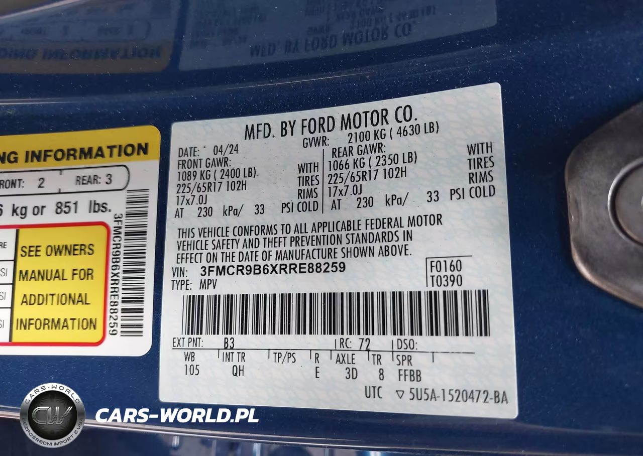 2024 Ford Bronco Sport Big Bend VIN:3FMCR9B6XRRE88259 - 9