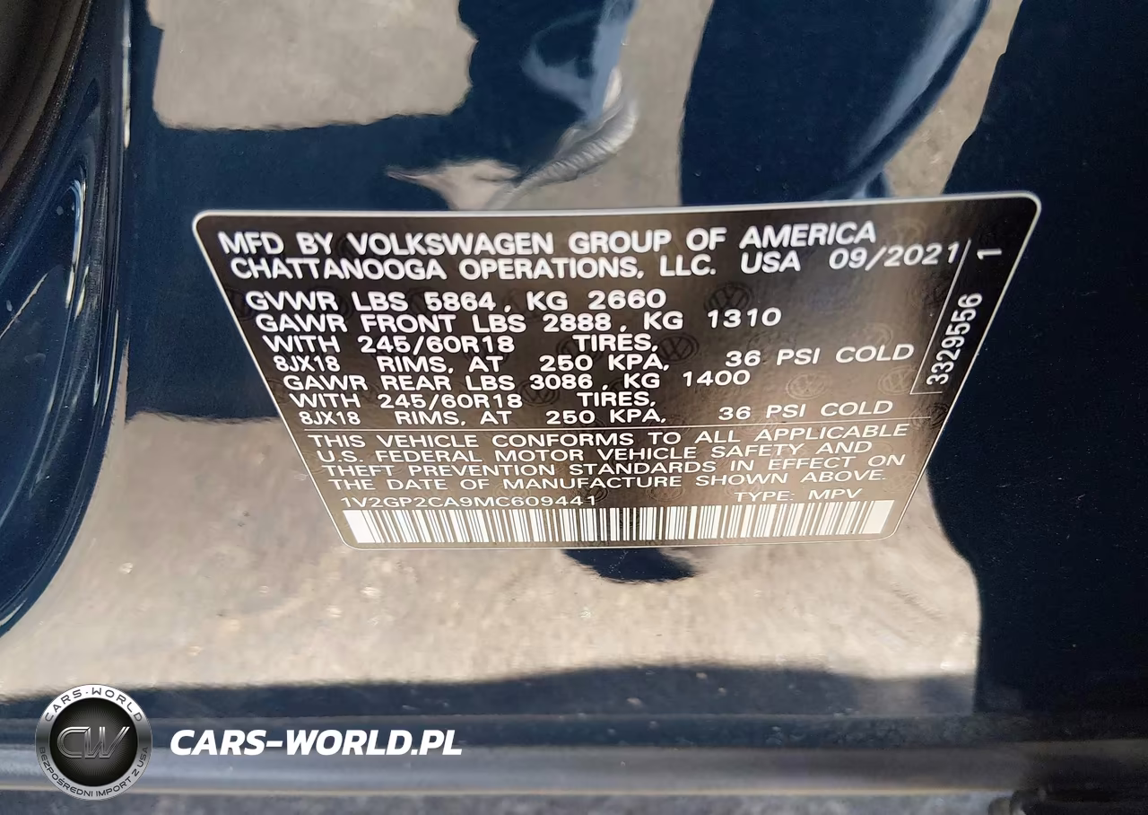 2021 Volkswagen Atlas 2.0T S VIN:1V2GP2CA9MC609441 - 9
