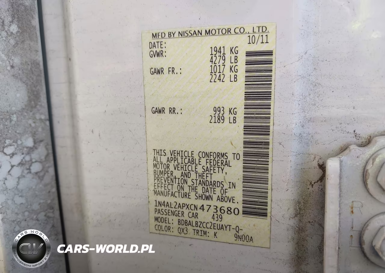 2012 Nissan Altima 2.5 S VIN:1N4AL2APXCN473680 - 9