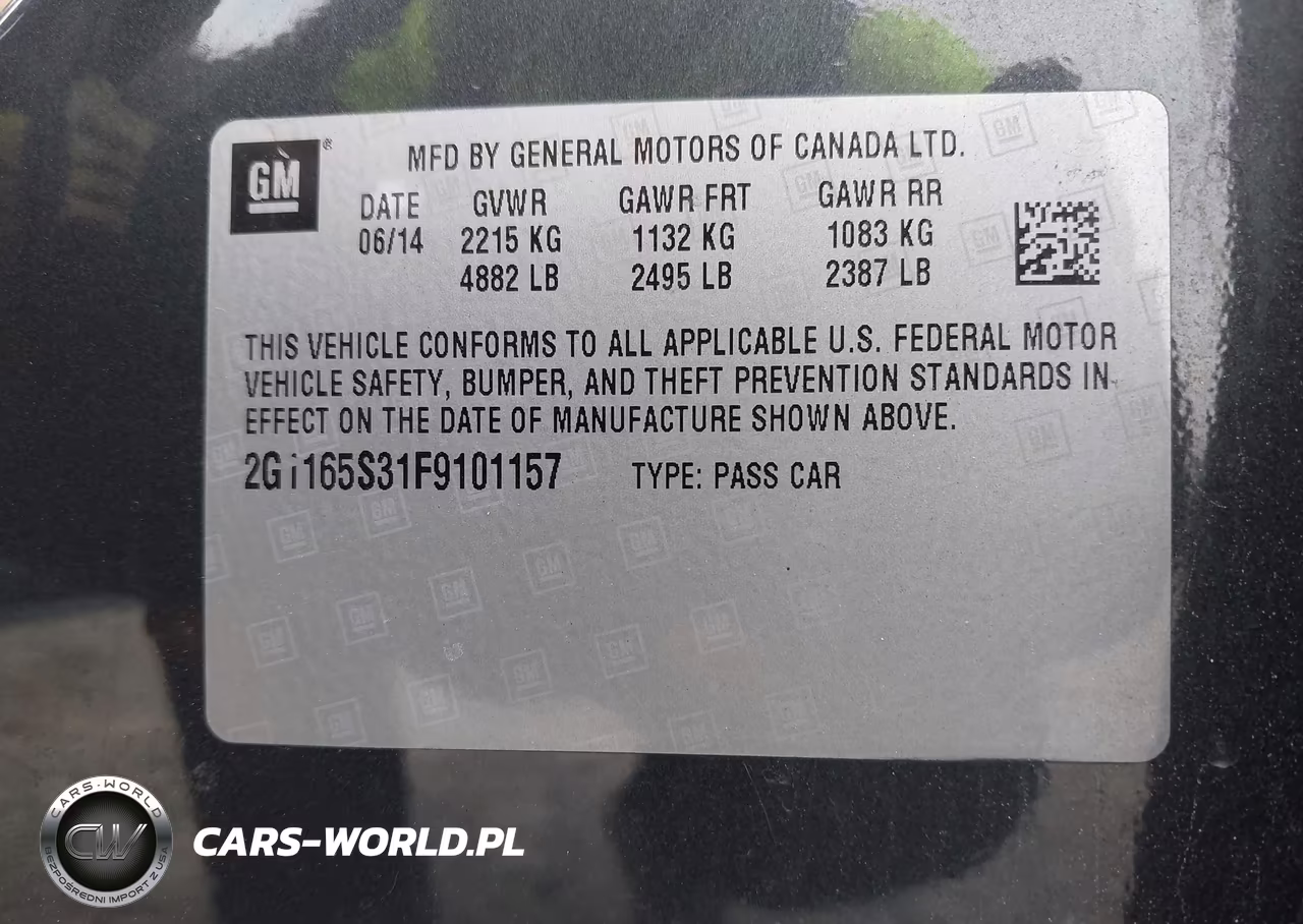 2015 Chevrolet Impala 2Lz VIN:2G1165S31F9101157 - 9