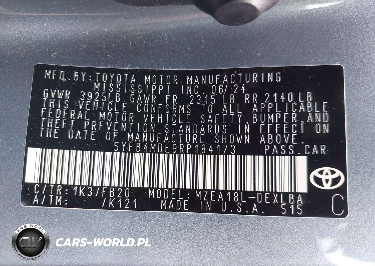 2024 Toyota Corolla Le VIN:5YFB4MDE9RP184173 - 9