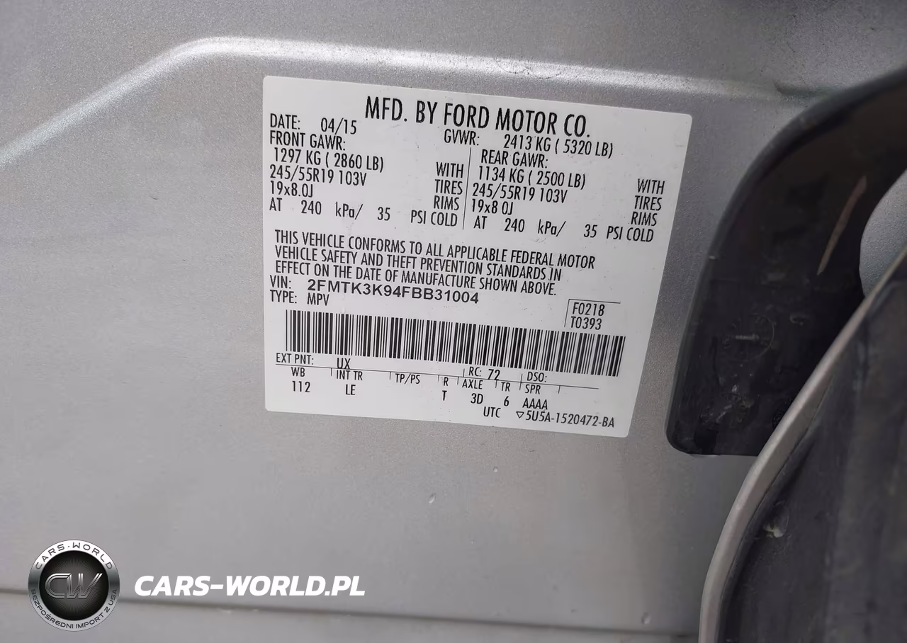 2015 Ford Edge Titanium VIN:2FMTK3K94FBB31004 - 9