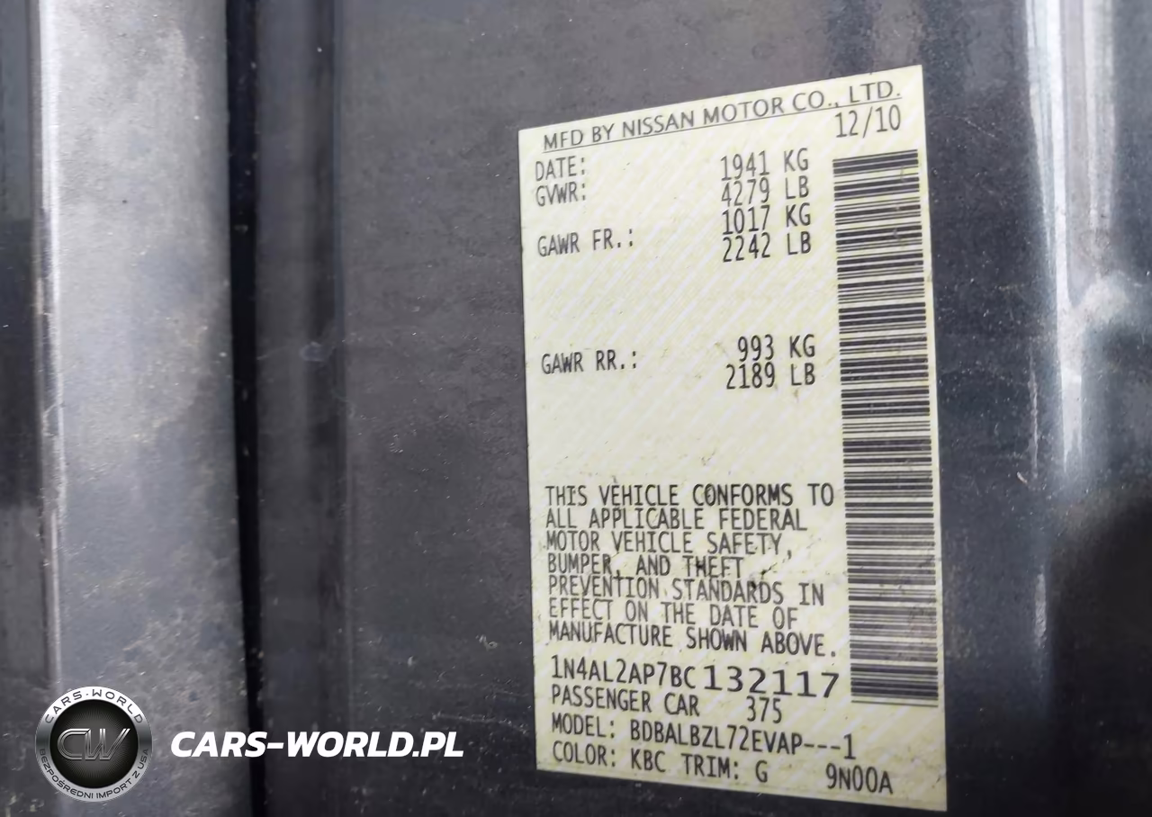 2011 Nissan Altima 2.5 S VIN:1N4AL2AP7BC132117 - 9