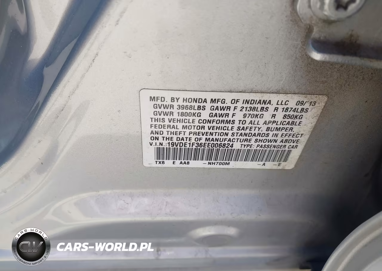 2014 Acura Ilx 2.0L VIN:19VDE1F36EE006824 - 9