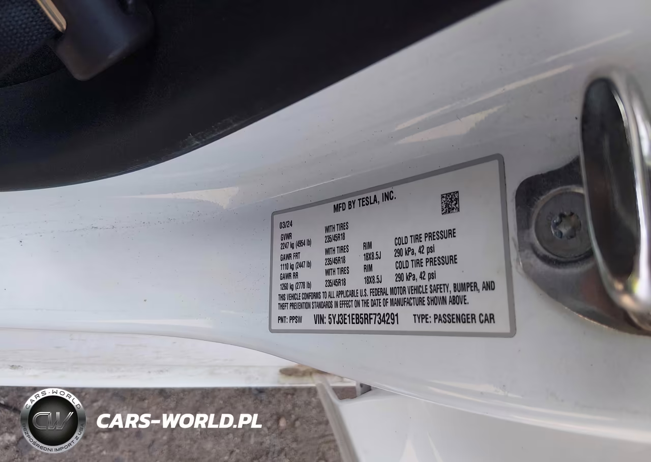 2024 Tesla Model 3 Long Range Dual Motor All-Wheel Drive VIN:5YJ3E1EB5RF734291 - 9