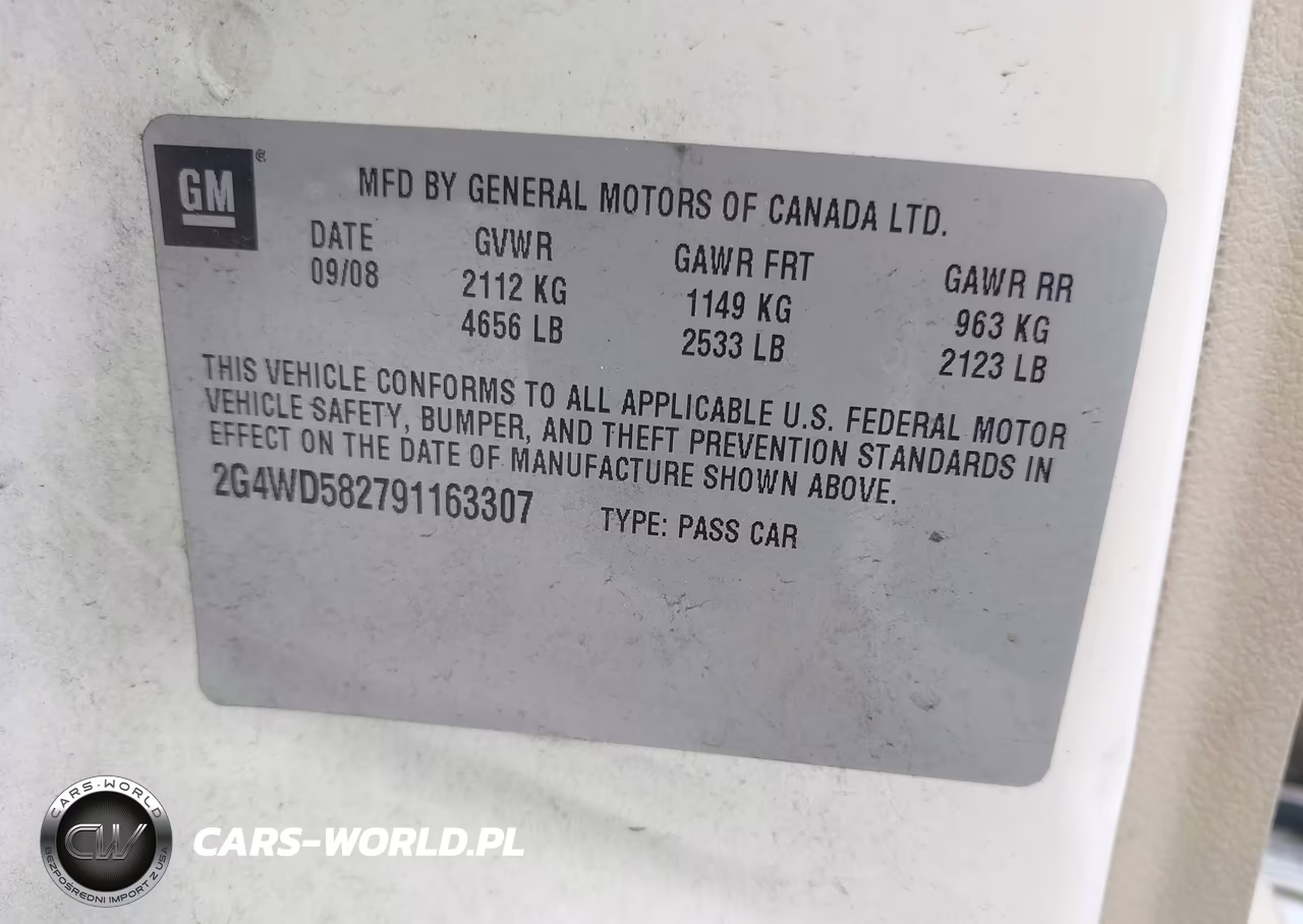 2009 Buick Lacrosse Cxl VIN:2G4WD582791163307 - 9
