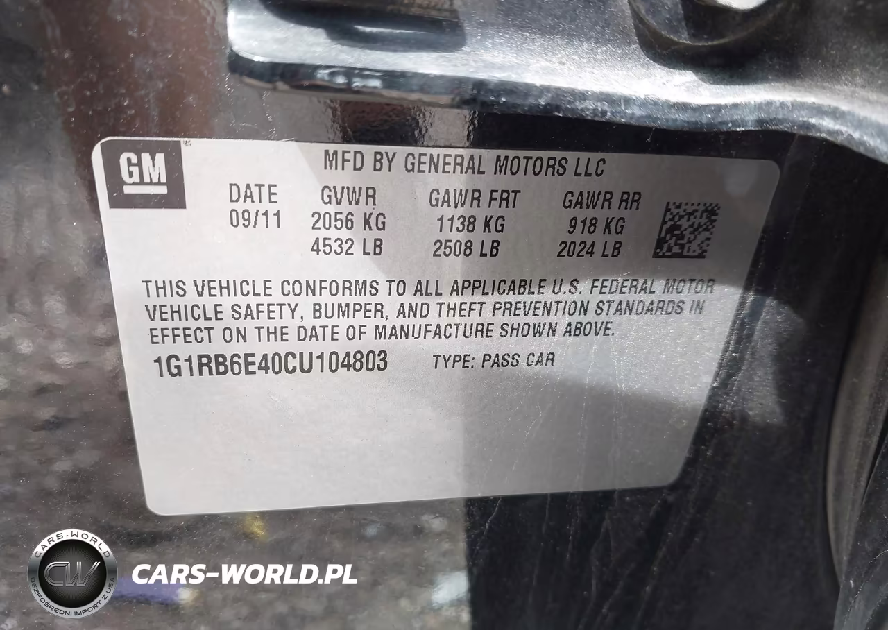 2012 Chevrolet Volt VIN:1G1RB6E40CU104803 - 9